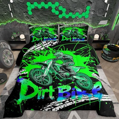Feelyou Racing Motocross Rider Kids Bedding Set Boys Girls Full Size