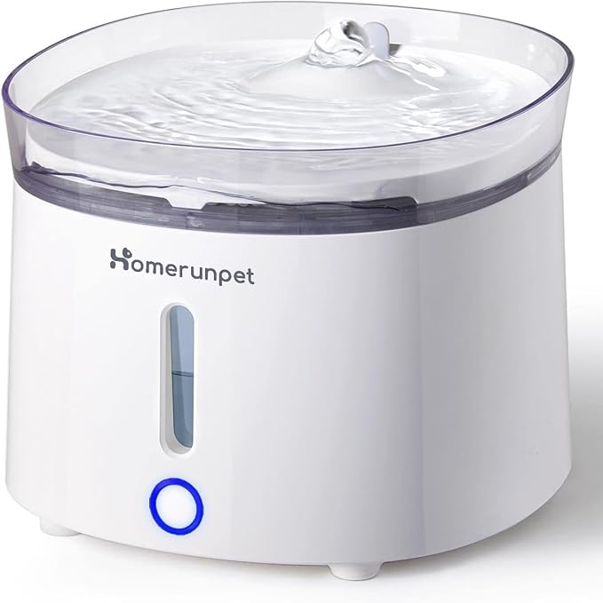 HomeRunPet Silent Cat Water Fountain, 68 oz/2L, Pet Fountain Wireless Pump, Dog Water Dispenser, Dual Mode, Quick Assembly & Easy-Clean, Filters Included | 20dB Ultra-Quiet Water Dispenser for Cats and Small Dogs, Easy-Clean, Triple Filtration, LED Dis...