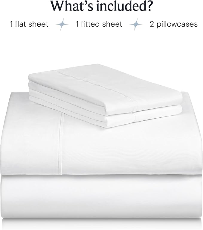 LuxClub 4 PC California King Size Sheet Set Bed Sheets Deep Pockets 18" Wrinkle Free Cooling Sheets Machine Washable Hotel Bedding Silky Soft - White California King