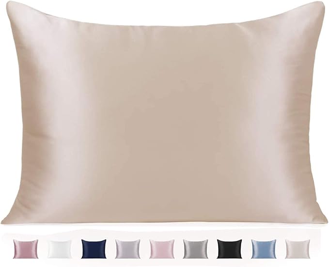 Adubor 100% Silk Pillowcase - Mulberry Silk Pillow Cases, 22 Momme 6A Grade Fibers, Silk Pillow Case for Hair and Skin Health, with Hidden Zipper (King 20''×36'', Beige, 1PC)