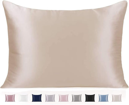 Adubor 100% Silk Pillowcase - Mulberry Silk Pillow Cases, 22 Momme 6A Grade Fibers, Silk Pillow Case for Hair and Skin Health, with Hidden Zipper (King 20''×36'', Beige, 1PC)