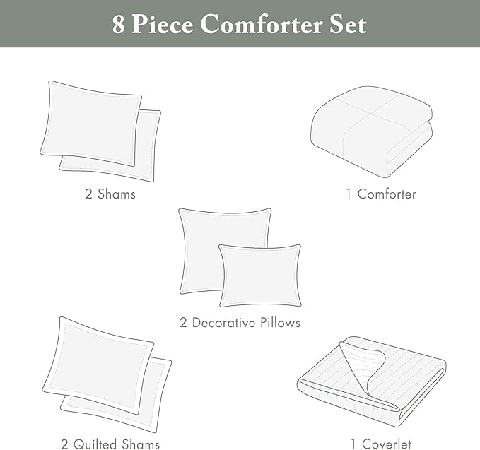 Madison Park Marina Comforter Quilt Combo Set - Modern Luxury Design, All Season Down Alternative Bedding, Matching Shams, Decorative Pillows, Full/Queen(90"x90"), Yellow 8 Piece