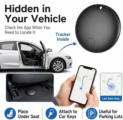 GPS Tracker for Vehicles No Monthly Fee (Android Only) - 4 Pack | Mini Car Tracker Tag, Tracking Devices, Hidden Compatible with Google's Find Hub for Pet, Car, Key, Luggage