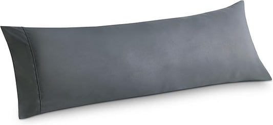 Bedsure 20x54 Body Pillow Case Cover - Dary Grey Brushed Microfiber Long Pillow Cases for Body Pillow, Ultra Soft and Cozy Pillowcase with Envelope Closure for Kids, Wrinkle, Fade Resistant, 1 Pack