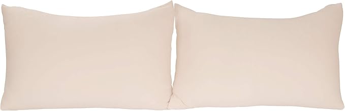 Stretch Pillowcases - Micro Jersey Knit & Ultra Soft, Standard Size - Set of 2 Pillow Cases, Pink