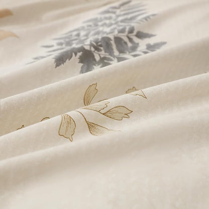 OAITE Duvet Cover Set Queen Size Floral Pattern Ultra Soft 100% Cotton Duvet Cover Sets 3-PC, Breathable Duvet Cover with Zipper Closure & Corner Ties(2 Pillow Shams,1 Duvet Cover)