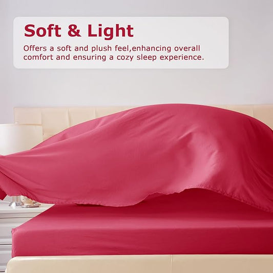 California King Size Bed Sheet Set - 4 Piece Soft Microfiber Sheets with Deep Pockets, Cooling Technology, and Wrinkle-Free Pillowcase. Hotel-Quality, Durable Bedding, Viva Magenta