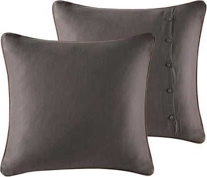 Woolrich Rustic Lodge Cabin Comforter Set - All Season Down Alternative Warm Bedding Layer and Matching Shams, Oversized Full, Bitter Creek, Grey/Brown