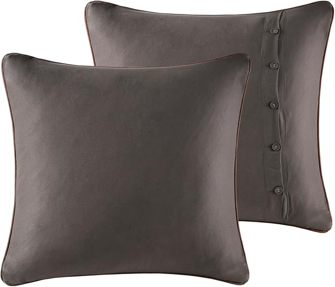 Woolrich Rustic Lodge Cabin Comforter Set - All Season Down Alternative Warm Bedding Layer and Matching Shams, Oversized Queen, Bitter Creek, Grey/Brown
