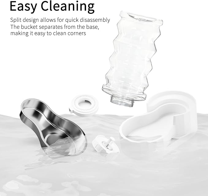 RIZZARI 8L Gravity Dog Water Dispenser: Stainless Steel Bowl Anti-Splash | Wide Mouth Easy Cleaning/ Dishwasher Safe/No Electricity Needed/ Filtered Fresh Water / Multi-Pet Homes
