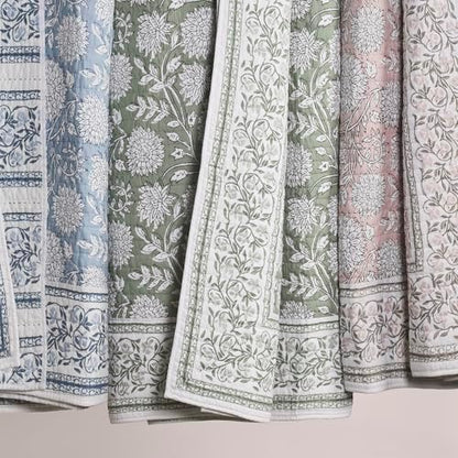 Levtex Home Adare Sage Reversible King/Cal King Quilt Set (106x92in) with 2 Pillow Shams (36x20in) - Floral Bedding - Sage White - Cotton King Size Quilt Bedding Set - Lightweight, Soft, Pre-Washed