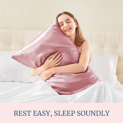 BEDELITE Satin Pillowcase for Hair and Skin, Super Soft and Cooling Similar to Silk Pillow Cases 2 Pack with Envelope Closure, Gift for Women Men(20"x40" King Size, Nostalgia)