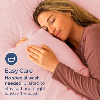 Standard Pillow Cases Set of 4 - Ultra Soft Hotel Quality Pillowcase Covers - Comfy Bedding for Women, Men, Kids & Teens - Machine Washable Pillow Protectors - 4 Piece Set - Standard Size Baby Pink