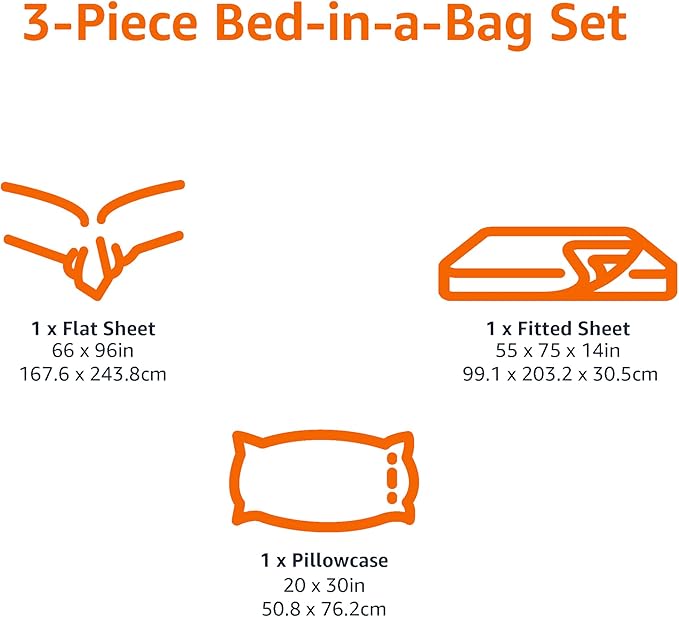 Amazon Basics Lightweight Super Soft Breathable Wrinkle-Free Microfiber 3-Piece Bed Sheet Set, Twin XL, Rose, Solid