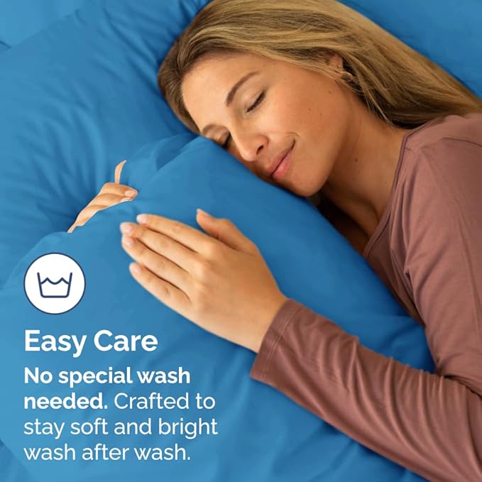Body Pillowcases Set of 4-20x54 Long Body Pillow Case - Soft Body Pillow Cover for Sleeping & Side Sleepers - Comfy, Breathable & Fade Free - Machine Washable w/Envelope Enclosure - (Denim Blue)