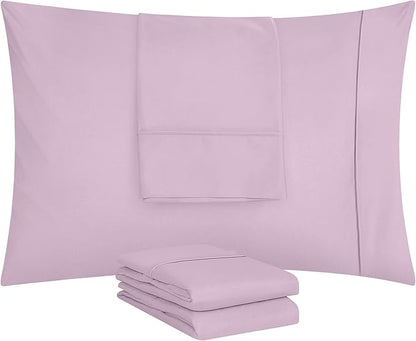 Utopia Bedding Standard Pillow Cases - 4 Pack - Envelope Closure - Soft Brushed Microfiber Fabric - Shrinkage and Fade Resistant Pillow Covers Standard Size 20 X 26 Inches (Standard, Lavender)