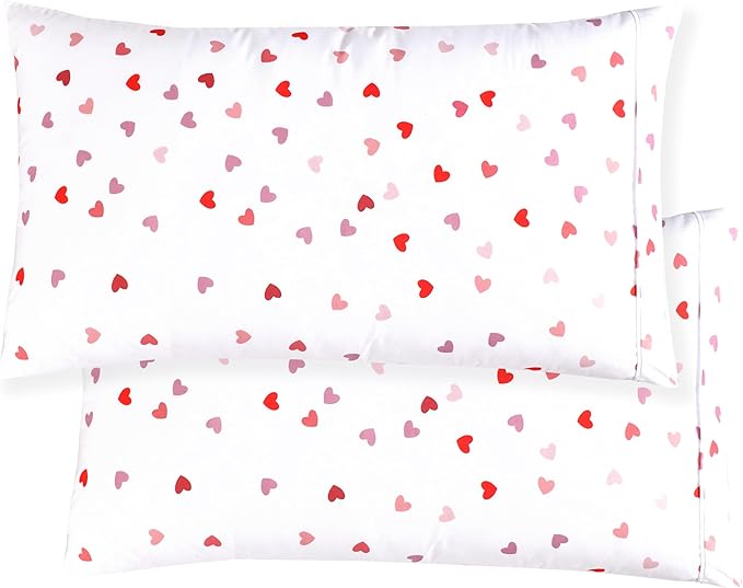 Elegant Comfort Softest and Coziest 6-Piece Sheet Set - 1500 Premium Hotel Quality Microfiber - Deep Pocket, Wrinkle Resistant 6-Piece Heart Pattern Bed Sheet Set, Full, Valentina