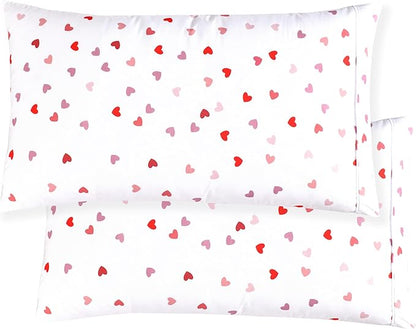 Elegant Comfort Softest and Coziest 6-Piece Sheet Set - 1500 Premium Hotel Quality Microfiber - Deep Pocket, Wrinkle Resistant 6-Piece Heart Pattern Bed Sheet Set, Full, Valentina