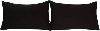 Stretch Pillowcases Standard Size 2 Pack - Micro Jersey Knit & Ultra Soft - Set of 2 Pillow Cases, Black
