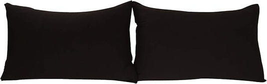 Stretch Pillowcases Standard Size 2 Pack - Micro Jersey Knit & Ultra Soft - Set of 2 Pillow Cases, Black