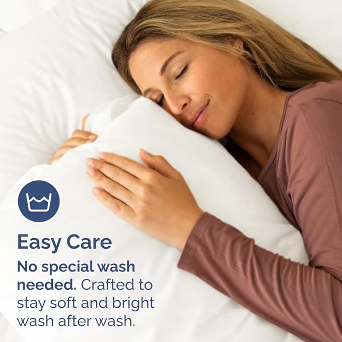 Standard Pillow Cases Set of 4 - Ultra Soft Hotel Quality Pillowcase Covers - Comfy Bedding for Women, Men, Kids & Teens - Machine Washable Pillow Protectors - 4 Piece - Standard Size Antique White