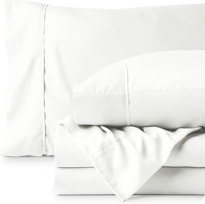 Bare Home California King Sheet Set - 1800 Ultra-Soft Microfiber Cal King Bed Sheets - Double Brushed - Deep Pockets - Easy Fit - 4 Piece Set - Bed Sheets (California King, Cream)