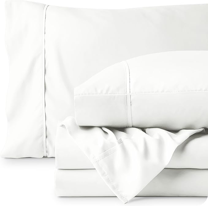 Bare Home Twin Sheet Set - 1800 Ultra-Soft Microfiber Twin Bed Sheets - Double Brushed - Deep Pockets - Easy Fit - 3 Piece Set - Bedding Sheets & Pillowcases (Twin, Cream)