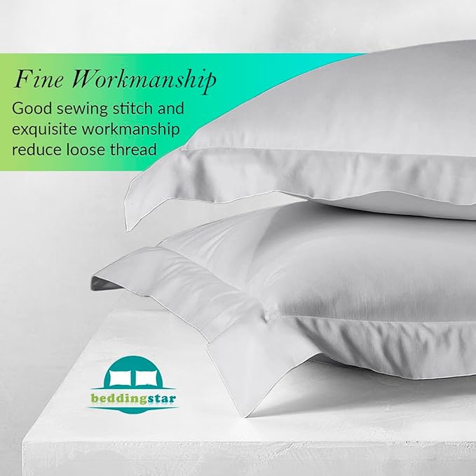 Euro Sham Covers 26x26 Set of 2 Silver Grey 600 TC 100% Egyptian Cotton Pack of 2 Euro 26x26 Pillow Covers Cushion Cover Cases Soft Skin Friendly European Size Decorative Square Pillow Shams