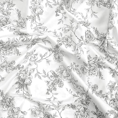 Feather & Stitch 100% Cotton Sateen 500 TC Queen Size Bed Sheet Set