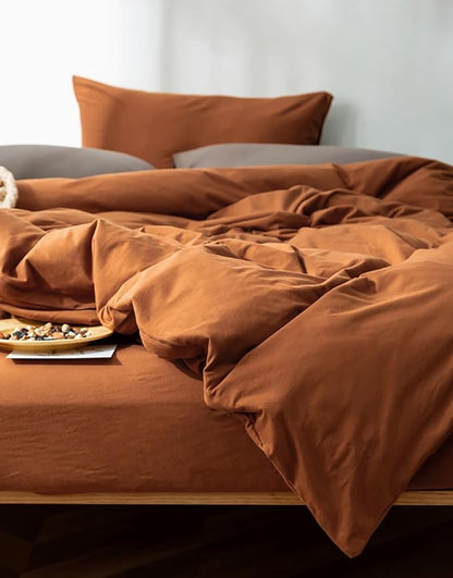 Houseri California King Pumpkin Color Comforter Set Terracotta Bedding Caramel Brown Comforter Sets Cal King Size Utra Comfy Soft Farmhouse Dusty Burnt Orange California King Cinnamon Quilt Blankets