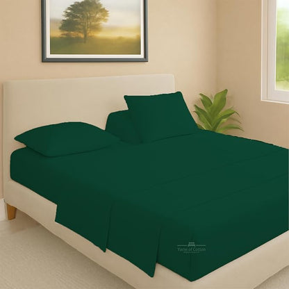 Split Head Flex 2 Qty Fitted Sheet for Adjustable Bed, King 28" Split Down from The Top, 100% Egyptian Cotton 600 Thread Count, 18" Deep Pocket, Super Soft Wrinkle Free, Olive