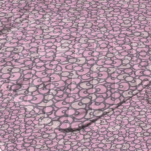 Northwest Sanrio Hello Kitty Reversible Quilted Throw, Kawaii Pink Pattern, Cozy & Warm, for Anime Fans, Game Room, Chair or Couch, 60 x 80 Inches