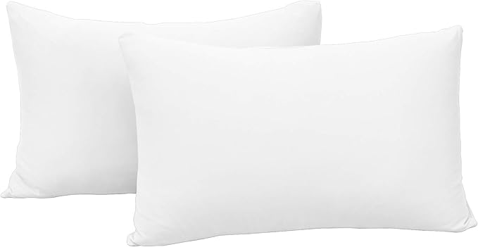 2-Pack Jersey Knit Pillow Cases Standard/Queen - Ultra Soft T-Shirt Like White Pillowcases Microfiber Blend - Envelope Closure Queen or Standard Size Set of 2, White