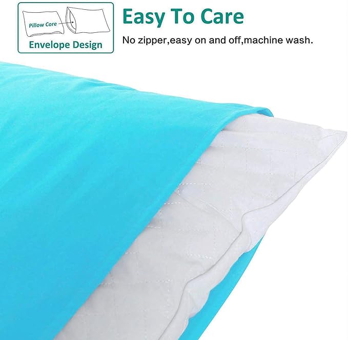 NTBAY Standard Pillowcase Set - 2 Pack Brushed Microfiber - Soft, Wrinkle-Free, Fade, Stain-Resistant, Pillow Cases with Envelope Closure - 20x26 Inches, Blue