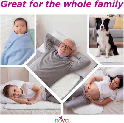 NOVA Waterproof Reusable Underpad, 100% Cotton Soft Top Layer, Washable Incontinence Bed Pad & Mattress Protector, Super Absorbent, Very Durable - Up to 300 Washes, 17” x 24”