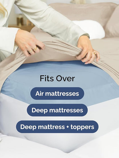 Extra Deep Pocket Full Size Sheet Set - 4 Piece Breathable & Cooling Bed Sheets - Hotel Luxury Bedding with 16 to 21 inch Extra Deep Pockets - Ultra-Soft, Fade & Wrinkle Resistant - Oeko-Tex - Wheat