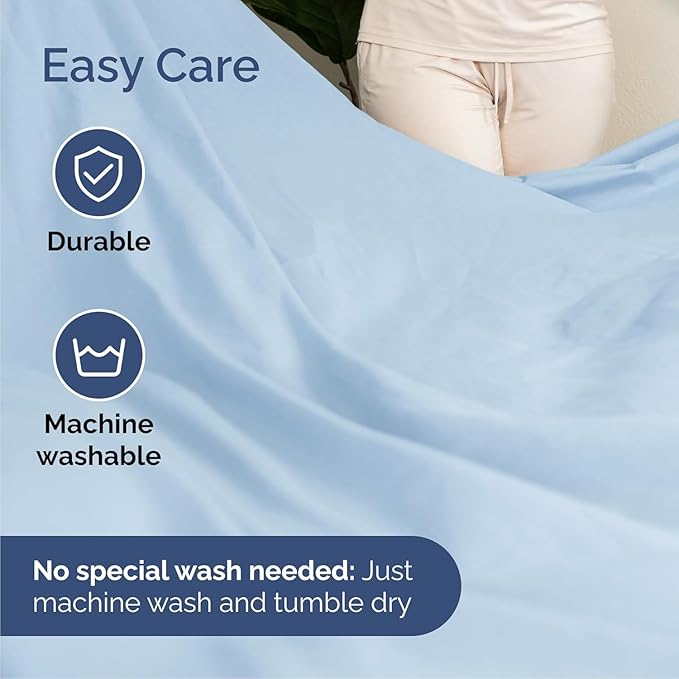 Cal King Size 4 Piece Sheet Set - Comfy Breathable & Cooling Bed Sheets Set - Hotel Luxury Bedding for Women, Men, Kids, Teens, Boys & Girls - Deep Pockets, Soft, Wrinkle Free - Oeko-Tex - Light Blue