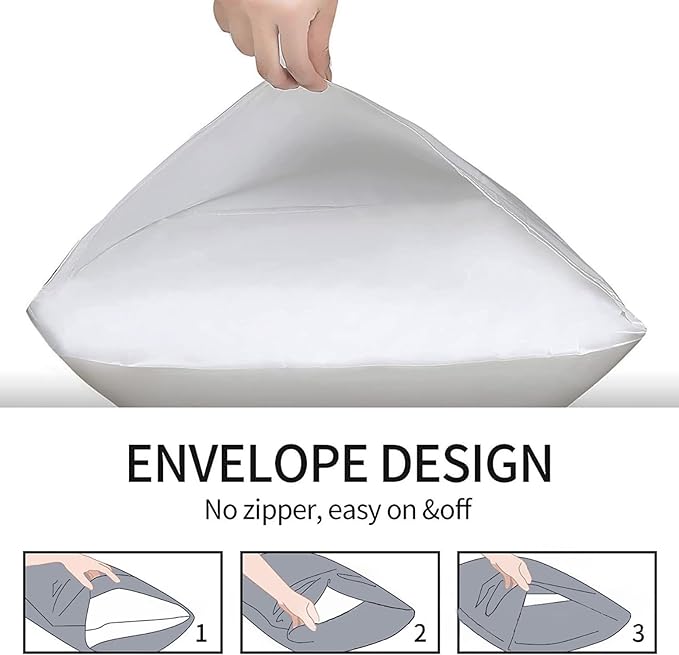 Microfiber Bed Pillowcases 2 Pack King Size, Super Soft Bed Pillow Covers Envelope Closure, Wrinkle, Fade and Stain Resistant, 20x36, Dark Beige