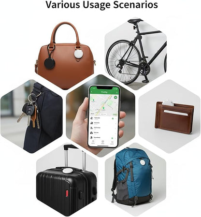 2 Pack GPS Tracker for Vehicles Work with Find My (iOS Only) Real Time Mini | Hidden Car Tracking Devices Worldwide Coverage Car Key Locator Waterproof No Monthly Fee No Subscription No SIM Card Required