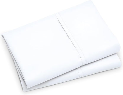 Bare Home Microfiber Pillow Cases - Standard/Queen Size - Cooling Pillowcases - Double Brushed - 2 Pack - Easy Care (Pillowcase Set of 2, White)
