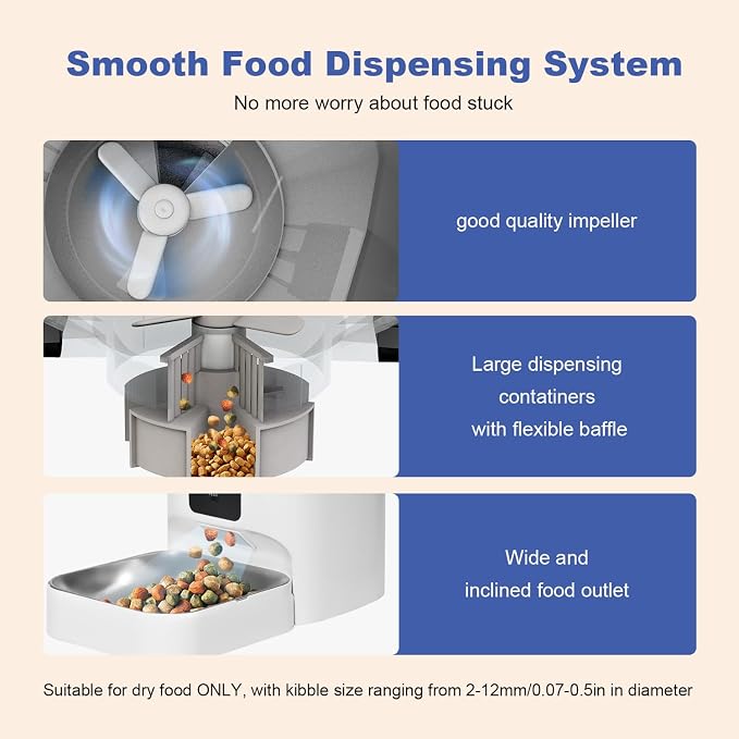 2.4G Automatic Cat Feeder, 4L WiFi Food Dispenser with 10s Voice Recorder, Pet Feeder up to 10 Meals per Day, Timed Cat Feeder with Dry Food Sealed Ring