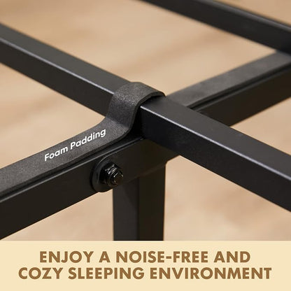 OLIXIS Full Size Platform Bed Frame with Wooden Headboard and Footboard, Heavy Duty Metal Slat Mattress Base, 800 LBS Weight Capacity, Sturdy Stable Structure, No Box Spring Needed