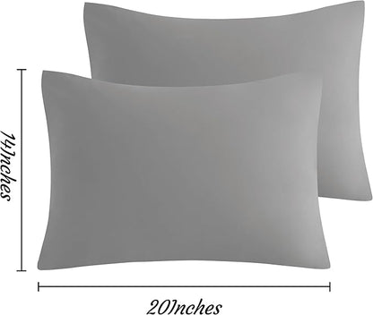 NTBAY Toddler Pillow Cases Set of 2, 2 Pack Brushed Microfiber 14x20 Pillow Cases, Soft, Wrinkle, Fade, Stain Resistant Smoke Grey Pillow Cases with Envelope Closure, 14x20 Inches, Smoke Grey