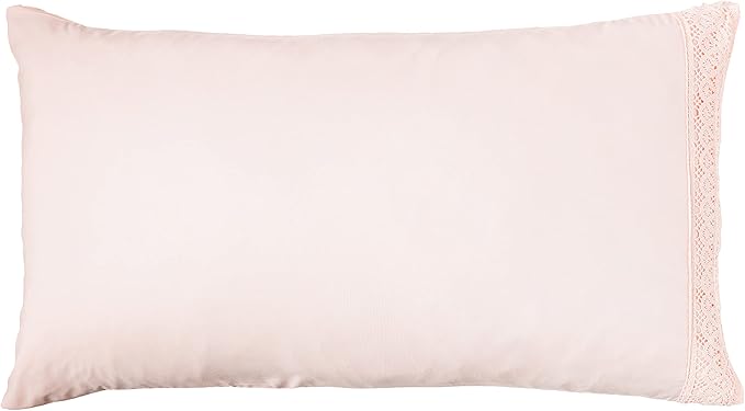 Modern Threads 4 Piece Microfiber Sheet Set – Soft Cooling Bed Sheets with Crochet Lace – Deep Pocket, Wrinkle Free, Breathable, Hotel Luxury Bedding, Blush Pink, King