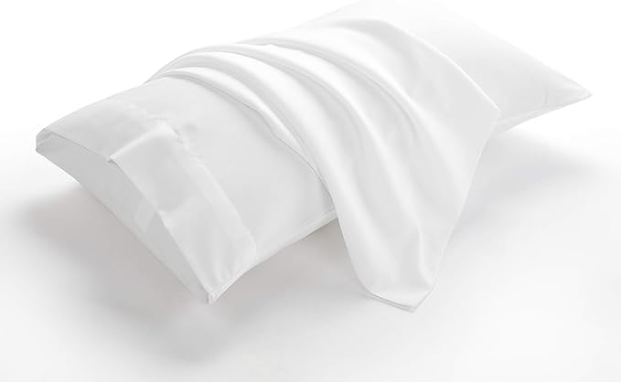 Evolive Ultra Soft Brushed Microfiber Standard Size 20"x30" Pillowcases Pair Set of 2 with Envelope Closure (20"x30" Standard, White)