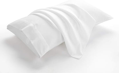 Evolive Ultra Soft Brushed Microfiber Standard Size 20"x30" Pillowcases Pair Set of 2 with Envelope Closure (20"x30" Standard, White)