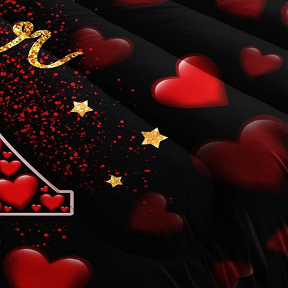Eiffel Tower King Size Comforter Sets,Red Loving Heart Romantic Couple Bedding Set,Paris Bedding Comforter Sets for Women Room Eiffel Tower Decor with 2 Pillowcases.