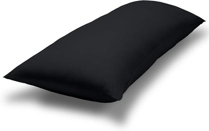 Bare Home Microfiber Body Pillow Cover - Ultra Soft - Cooling Pillowcase - Double Brushed - Pillowcase with Zipper Closure - Easy Care (20''x54'' Body Pillow Cover, Black)
