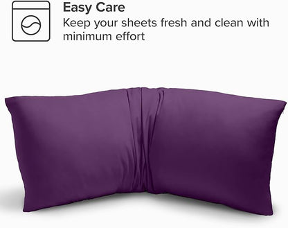 Bare Home Microfiber Body Pillow Cover - Ultra Soft - Cooling Pillowcase - Double Brushed - Pillowcase with Zipper Closure - Easy Care (20''x54'' Body Pillow Cover, Plum)