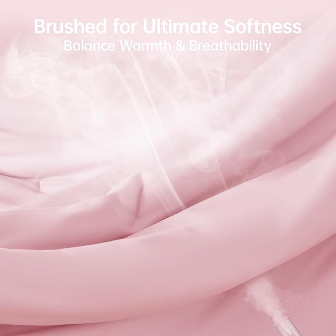 MUXHOMO Pink Oversized Queen Comforter Sets, All Season Ultra Soft Down Alternative Bedding - 3 Piece Lightweight Bed Set Includes 1 Comforter (98"*98") and 2 Pillow Shams (20"x26")
